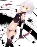  1girl assassin_of_black breasts dagger dual_wielding fate/apocrypha fate_(series) green_eyes highres kiyomin short_hair silver_hair small_breasts solo weapon 