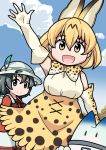 animal_ears bag check_commentary clouds commentary commentary_request hat kaban kemono_friends lucky_beast_(kemono_friends) roah serval_(kemono_friends) 