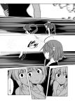  4girls book comic greyscale i-168_(kantai_collection) i-19_(kantai_collection) i-58_(kantai_collection) i-8_(kantai_collection) kantai_collection long_hair monochrome multiple_girls ponytail surprised swimsuit tri_tails yua_(checkmate) 