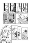  animal_ears bamboo bamboo_forest bear bunny_tail comic forest greyscale head_wreath highres inaba_tewi mana_(gooney) monochrome nature rabbit rabbit_ears speech_bubble tail text touhou translation_request 