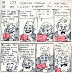  1boy beard charles_darwin claude_tc comic english evolution facial_hair handheld_game_console male_focus monochrome nintendo_ds parody pokemon pokemon_(game) product_placement you&#039;re_doing_it_wrong 