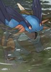  highres leaf pokemon pokemon_(creature) pokemon_(game) pokemon_rse swampert tesshii_(riza4828) water water_surface 