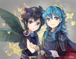  1boy 1girl 2012 angel angry black_hair blue_eyes blue_hair cape cute dark_pit echo_fighter fire_emblem fire_emblem:_kakusei fire_emblem_13 fire_emblem_awakening human intelligent_systems kid_icarus kid_icarus_uprising long_hair looking_at_viewer lucina lucina_(fire_emblem) nintendo_ead palutena_no_kagami red_eyes short_hair smile sora_(company) super_smash_bros. super_smash_bros._ultimate super_smash_bros_for_wii_u_and_3ds tiara toasterkiwi wings year_connection 