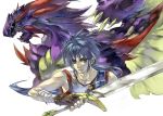  breath_of_fire breath_of_fire_ii dragon green_eyes male ryu_ii ryuu_(breath_of_fire_ii) ryuu_(mat_hin) ryuu_(pixiv345842) sword weapon 