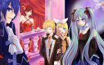  formal hair_ribbon hair_ribbons hatsune_miku kagamine_len kagamine_rin kaito meiko momoko_(momoko14) nail_polish ribbon ribbons twintails vocaloid wallpaper wink 