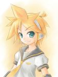  bad_id blonde_hair headset kagamine_len male satogo short_hair vocaloid 