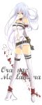  arms_behind arms_behind_back bad_id blood blue_hair boots elbow_gloves gloves high_heels jewelry long_hair ogura red_eyes shoes thigh-highs thigh_boots thighhighs white_legwear white_thighhighs 