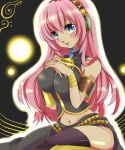  breasts chigo large_breasts long_hair megurine_luka midriff pink_hair vocaloid 