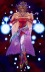  blue_eyes boots cape detached_sleeves dissidia_final_fantasy elbow_gloves electricity energy_ball final_fantasy final_fantasy_vi gloves green_hair high_ponytail long_hair magic pantyhose ponytail redace ribbon ribbons short_ponytail solo thigh-highs tina_branford 