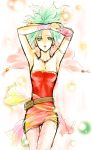  dress earrings final_fantasy final_fantasy_vi green_hair jewelry long_hair necklace pantyhose solo thigh-highs tina_branford 