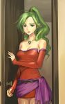  dress earrings final_fantasy final_fantasy_vi green_eyes green_hair jewelry long_hair necklace pantyhose ponytail quot solo tina_branford 