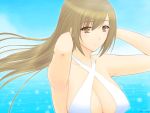  bikini breasts brown_hair cleavage halter_top halterneck long_hair minami-ke minami_haruka rezel_craft swimsuit 