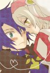  1girl alice_(tales_of_symphonia_kor) blue_eyes blush couple decus heart heart_of_string purple_hair tales_of_(series) tales_of_symphonia tales_of_symphonia_knight_of_ratatosk white_hair yellow_eyes 