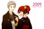  japanese_clothes kamiya_(pixiv253055) kimono kirijou_mitsuru minoru_(heavenly) new_year new_years persona persona_3 sanada_akihiko 