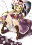  boots highres hokamichi parasol sitting taji touhou umbrella yakumo_yukari 