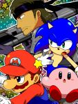  blue_eyes brown_hair facial_hair gloves green_eyes hat headband kirby kirby_(series) mario metal_gear_solid mustache nintendo solid_snake sonic sonic_the_hedgehog super_mario_bros. super_smash_bros. weapon 