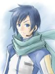  bad_id blue_eyes blue_hair kaito male satogo scarf short_hair solo vocaloid 
