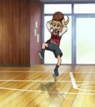  animated_gif basketball blonde_hair gif hyakko kageyama_torako lowres solo 