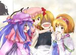  blonde_hair blush camera flandre_scarlet harem hat kirisame_marisa long_hair matsushita_yuu paparazzi patchouli_knowledge purple_hair red_eyes ribbon ribbons shameimaru_aya short_hair touhou yae_(artist) 