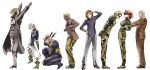  apron blonde_hair brown_hair cyborg dancing drebin drebin_893 glasses grey_hair hal_emmerich headband highres ikuyoan johnny_sasaki meryl_silverburgh metal_gear metal_gear_solid metal_gear_solid_4 old_snake parody pythagoras_switch raiden red_hair redhead roy_campbell short_hair solid_snake sunny_gurlukovich trench_coat trenchcoat white_hair 