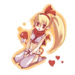  blonde_hair cosplay demon_girl disgaea disgaea_1 disgaea_2 fallen_angel flonne flonne_(fallen_angel) kneeling makai_senki_disgaea makai_senki_disgaea_2 ninja_(disgaea) ninja_(disgaea)_(cosplay) nippon_ichi pointy_ears red_eyes seiza sitting solo tail wings 