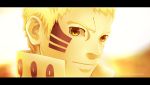  1boy boruto:_naruto_the_movie eyes highres naruto naruto:_the_last naruto_shippuuden serious smile solo uzumaki_naruto yellow_background 