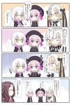  &gt;_&lt; 4girls 4koma ahoge assassin_of_black bell black_gloves blonde_hair blush braid brown_hair capelet child closed_eyes clothes_writing comic commentary_request crossed_arms crying dress elbow_gloves fate/apocrypha fate/extra fate/grand_order fate_(series) fur_trim gloves green_eyes hair_ribbon hat headpiece hibanar hood hood_down hooded_jacket hoodie jacket jeanne_alter jeanne_alter_(santa_lily)_(fate) leonardo_da_vinci_(fate/grand_order) long_hair multiple_girls nursery_rhyme_(fate/extra) open_clothes open_jacket open_mouth ribbon ruler_(fate/apocrypha) short_hair silver_hair smug speech_bubble sweatdrop translation_request twin_braids violet_eyes white_hair yellow_eyes 
