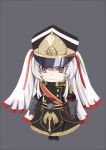  1girl absurdres chibi gunpuku_no_himegimi hat highres military military_uniform re:creators red_eyes shako_cap uniform white_hair 