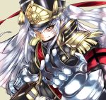  1girl gauntlets gunpuku_no_himegimi hat highres military military_uniform re:creators red_eyes shako_cap uniform white_hair 