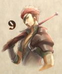  1boy beard brown_background countdown eyepatch facial_hair fire_emblem fire_emblem_echoes:_mou_hitori_no_eiyuuou male_focus portrait red_eyes redhead savor solo sword towa_(towa_no_jiyuuchou) weapon 