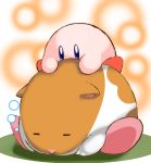  =_= blue_eyes closed_eyes full_body fur hamster hamster_ears kirby kirby_(series) kous_(onetwojustice) lying no_humans on_stomach rick_(kirby) riding sleeping snout |_| 