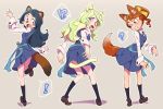  barbara_(little_witch_academia) bokujoukun cat_ears cat_tail diana_cavendish dog_ears dog_tail hanna_(little_witch_academia) kemonomimi_mode little_witch_academia weasel_ears weasel_tail 