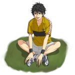  black_eyes black_hair gym_uniform male prince_of_tennis sakatsuki shoes short_hair sneakers tennis_no_ouji-sama 