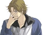  bad_id blonde_hair blue_eyes jacket male prince_of_tennis sakatsuki short_hair tennis_no_ouji-sama 