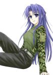  blue_eyes blue_hair camouflage canada digital_camouflage funeral_(artist) funeral_(pixiv_471657) long_hair military sumisi suzumiya_haruhi_no_yuuutsu 