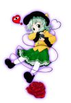  green_eyes hat heart heart_of_string kiriu komeiji_koishi pantyhose ribbon ribbons rose roses short_hair silver_hair touhou 