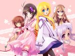  annie_barrs antenna_hair blonde_hair blue_eyes bracelet brown_hair colette_brunel crossover dress gloves jewelry long_hair marta_lualdi meredy miyu_(matsunohara) multiple_girls pantyhose payot pink_background pink_dress purple_eyes purple_hair reala short_hair smile tales_of_(series) tales_of_destiny_2 tales_of_eternia tales_of_rebirth tales_of_symphonia tales_of_symphonia_knight_of_ratatosk thigh-highs thighhighs twintails violet_eyes yellow_eyes 