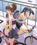  bicycle bike_shorts elbow_pads gloves headset helmet moriya_naoki mountain_bicycle sunglasses 