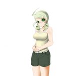  ahoge bare_shoulders belt camisole chemical-x drill_hair green_eyes green_hair kanaria rozen_maiden shorts 