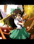  brown_hair english eyes long_hair nightea reiuji_utsuho ribbon ribbons touhou wings 