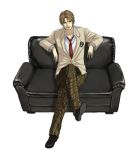  bad_id blazer brown_hair couch male necktie prince_of_tennis sakatsuki school_uniform short_hair tennis_no_ouji-sama 
