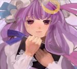  close-up face hands kaisen lips patchouli_knowledge tears touhou 