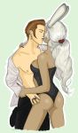  ass balflear balthier final_fantasy_xii fran kiss kissing shirtless 