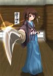  cosplay himura_kenshin himura_kenshin_(cosplay) katana kyonko rurouni_kenshin scar solo suzumiya_haruhi_no_yuuutsu sword translated weapon yukihanaok 