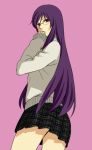  crossdressing genderswap gundam gundam_00 long_hair purple_hair red_eyes sakatsuki skirt sweater tieria_erde trap 
