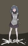  apron arms_behind arms_behind_back blue_hair blush hayane maid pale_skin twintails 