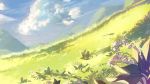  blue_sky clouds flower grass highres landscape lily_of_the_valley no_humans shiqi sky wallpaper 