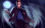  1boy ahri bjergsen_(gamer) cosplay dotswap glasses jacket league_of_legends male_focus pants real_life sphere syndra syndra_(cosplay) team_solomid 