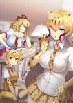  &gt;:( &gt;:o 3girls :o :q animal_ears animal_print ankle_boots beige_legwear between_legs blonde_hair blurry blurry_background blush boots bra breasts brown_boots brown_footwear brown_hair brown_ribbon brown_vest buttons cheetah_(kemono_friends) cheetah_ears chromatic_aberration collar collared_shirt depth_of_field desk dress_shirt eyebrows eyebrows_visible_through_hair eyelashes fingernails fur_collar gloves gradient_hair hair_between_eyes hand_between_legs hand_in_hair hand_on_hip hand_on_own_thigh head_on_hand highres indian_style indoors kemono_friends large_breasts leopard_(kemono_friends) leopard_ears leopard_print licking_lips lion_(kemono_friends) lion_ears lips long_hair looking_at_viewer makeup mane medium_hair multicolored_hair multiple_girls necktie on_desk open_mouth orange_hair petals pink_lips plaid plaid_necktie plaid_skirt pleated_skirt print_bra print_gloves print_necktie red_necktie red_skirt ribbon sakuhiko sanpaku school school_uniform see-through shiny shiny_hair shiny_skin shirt shoe_ribbon short_hair short_sleeves sidelocks sitting sitting_on_desk skirt sleeve_cuffs smile spotted_hair standing sweater_vest tareme thigh-highs tongue tongue_out tsurime two-tone_hair underwear very_long_hair vest wavy_hair white_shirt wind window wing_collar yellow_eyes zettai_ryouiki 