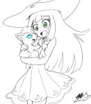  1girl alolan_vulpix blue_eyes fox green_eyes hat lillie_(pokemon) pokemon pokemon_(game) pokemon_sm pokemon_sm_(anime) 